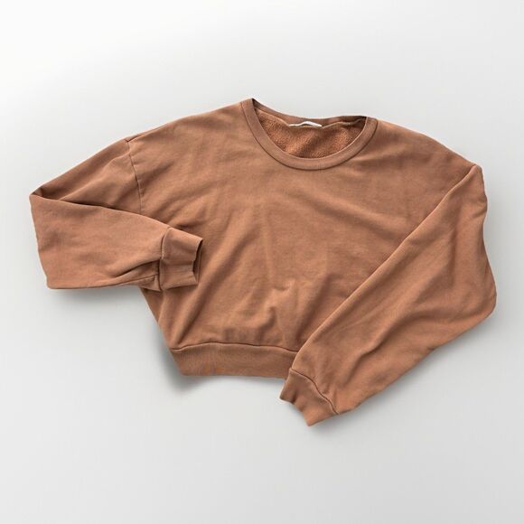 Reformation Sweaters - Reformation Sweatshirt Womens Size Medium Brown Cropped Pullover Long Sleeve